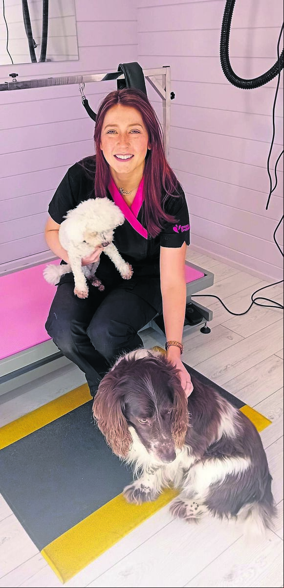 Jenny Walsh meets Adrienne Acton’s nervous Springer Flye. “Two and a half hours later, Flye was looking sharp and looking happy,” says Adrienne - pictured afterwards with Jenny on right Jenny Walsh meets Adrienne Acton’s nervous Springer Flye. “Two and a half hours later, Flye was looking sharp and looking happy,” says Adrienne - pictured afterwards with Jenny on right