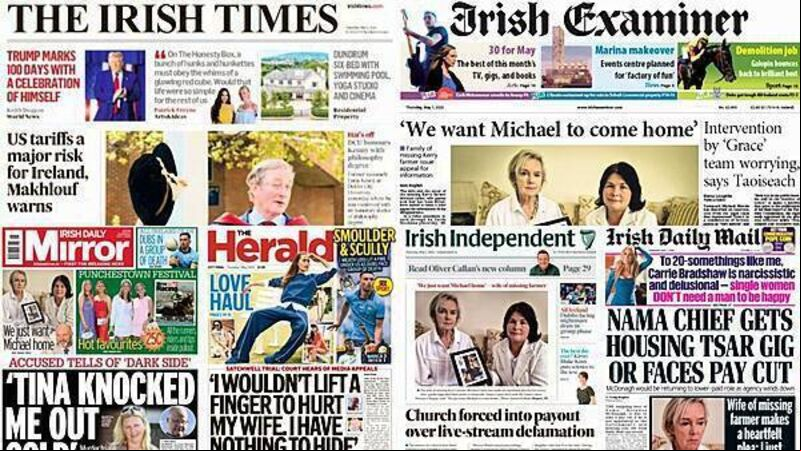 What the papers say: Thursday's front pages What the papers say: Thursday's front pages