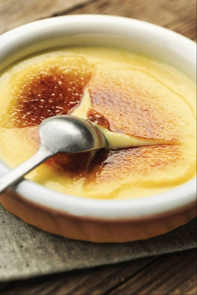 Creme Brulee is a cooked cream dessert, cooled and set then finished with a crackly caramelised sugar topping Creme Brulee is a cooked cream dessert, cooled and set then finished with a crackly caramelised sugar topping