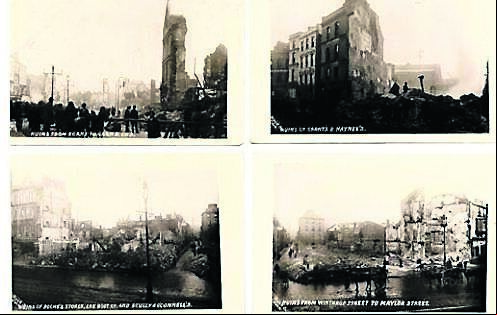 Republican cards relating to the Burning of Cork by Guy and Co showing the ruins of Grant’s and Haynes, Roches Stores, Lee Boot Co, Winthrop Street to Maylor Street, and from Egans to Cash and Co Republican cards relating to the Burning of Cork by Guy and Co showing the ruins of Grant’s and Haynes, Roches Stores, Lee Boot Co, Winthrop Street to Maylor Street, and from Egans to Cash and Co