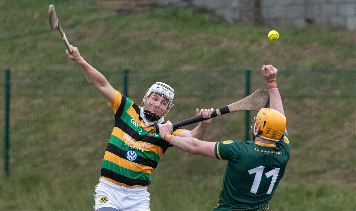 Glen Rovers' Adam Lynch and Blackrock's Kevin O'Keeffe battle for aerial possession. Picture: Howard Crowdy Glen Rovers' Adam Lynch and Blackrock's Kevin O'Keeffe battle for aerial possession. Picture: Howard Crowdy