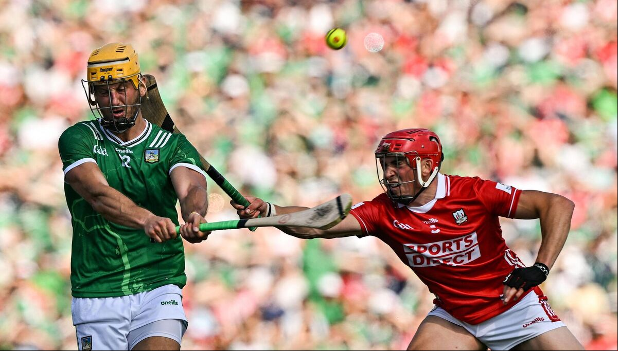 Cork's Ciarán Joyce tries to block down Tom Morrissey of Limerick. Picture: Sam Barnes/Sportsfile Cork's Ciarán Joyce tries to block down Tom Morrissey of Limerick. Picture: Sam Barnes/Sportsfile