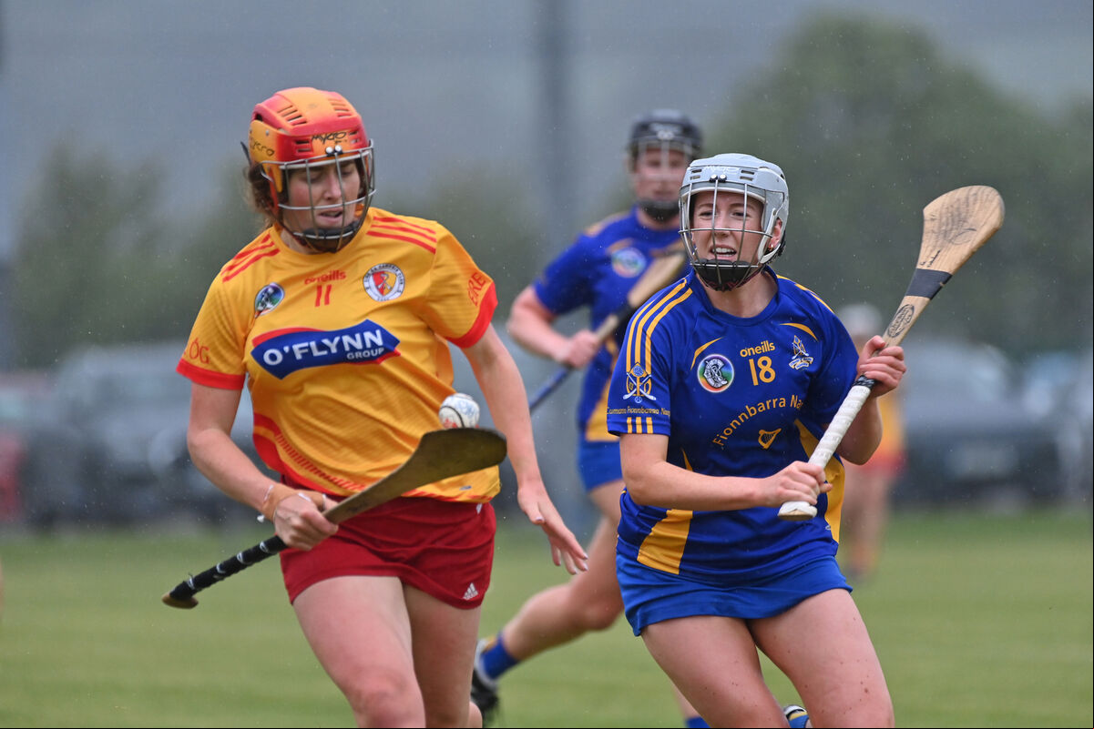 Emma Crowley, Éire Óg breaking past Gráinne Cahalane, St Finbarr's. Picture: Dan Linehan Emma Crowley, Éire Óg breaking past Gráinne Cahalane, St Finbarr's. Picture: Dan Linehan