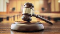 Judges gavel in courtroom legal trial and law background