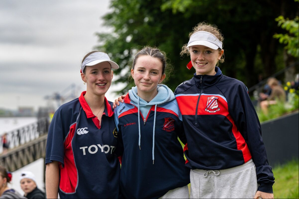 Ingrid Thunder Biesty, Zoe Mcenery and Anna O’Shaughnessy from Athlunkard Boat Club attending the Lee Regatta at The Marina in Cork. Picture Chani Anderson Ingrid Thunder Biesty, Zoe Mcenery and Anna O’Shaughnessy from Athlunkard Boat Club attending the Lee Regatta at The Marina in Cork. Picture Chani Anderson