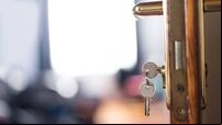 Keys from room hotel on the door