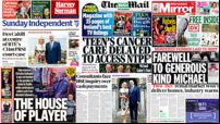 What the papers say: Sunday's front pages