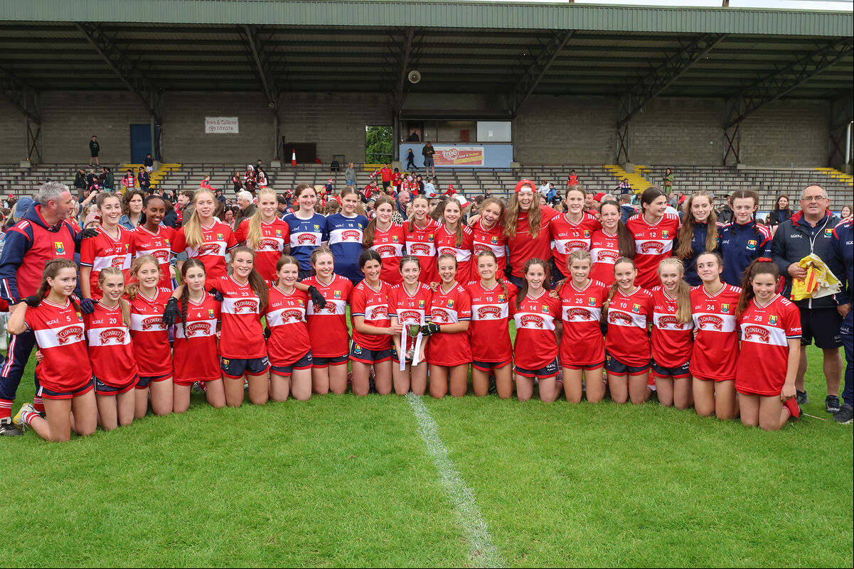 Joy for the Cork U14 ladies footballers. Picture: Brendan Gleeson Joy for the Cork U14 ladies footballers. Picture: Brendan Gleeson