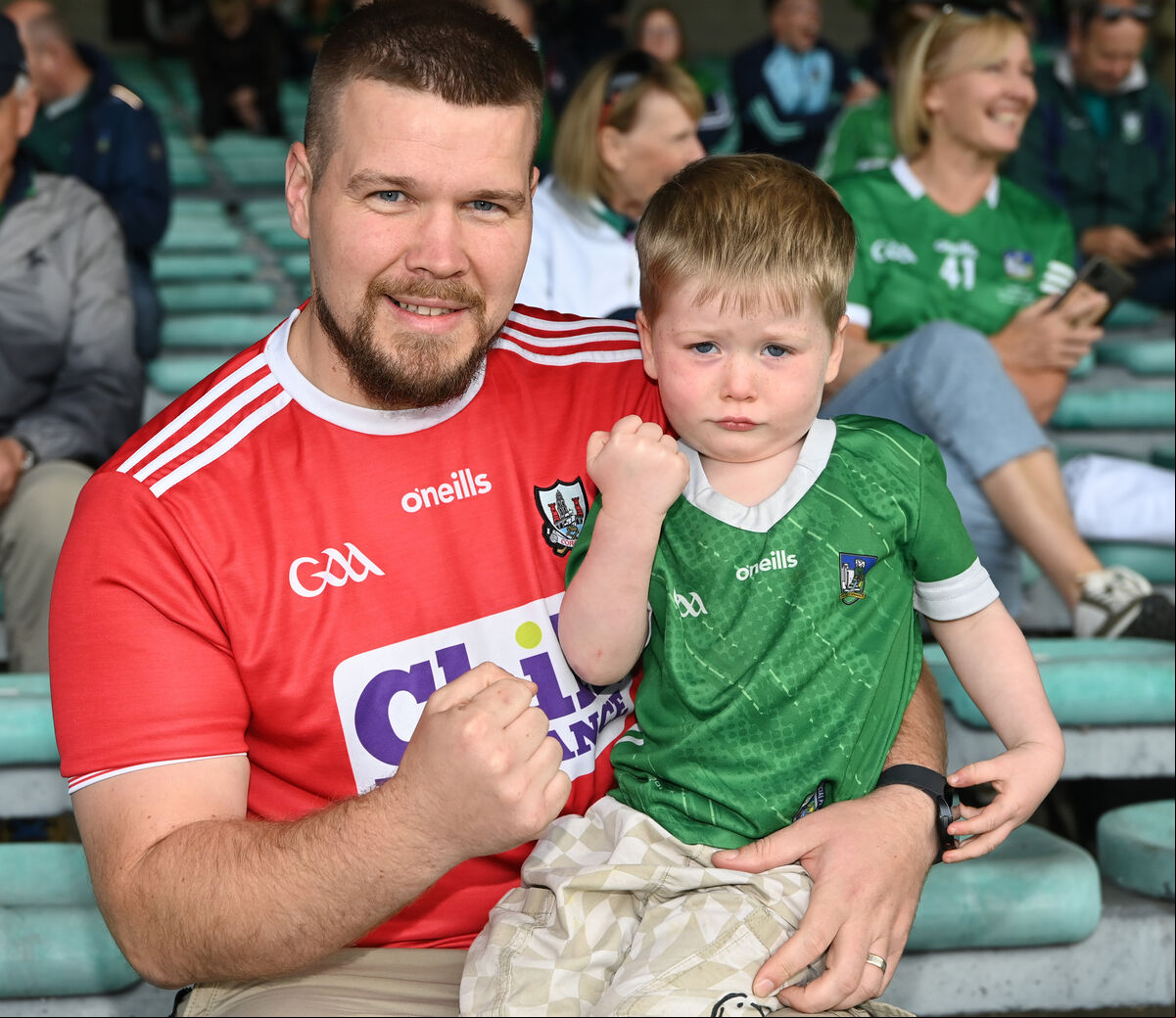 Paudie McSweeney ing Cork and his son Che Lynch, ing his uncle Cian Lynch at the Munster SHC final between Cork and Limerick at TUS Gaelic Grounds, Limerick. Picture: Eddie O'Hare Paudie McSweeney ing Cork and his son Che Lynch, ing his uncle Cian Lynch at the Munster SHC final between Cork and Limerick at TUS Gaelic Grounds, Limerick. Picture: Eddie O'Hare
